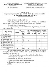 Thông báo công tác phòng, chống dịch bệnh Covid-19 trên địa bàn tỉnh Khánh Hòa (từ 7 giờ đến 12 giờ ngày 10-8)